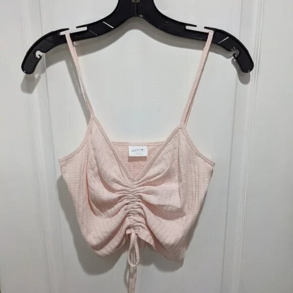 NEW Abound | Front Cinch Rib Knit Tank In Pink Creole - Picture 3 of 7